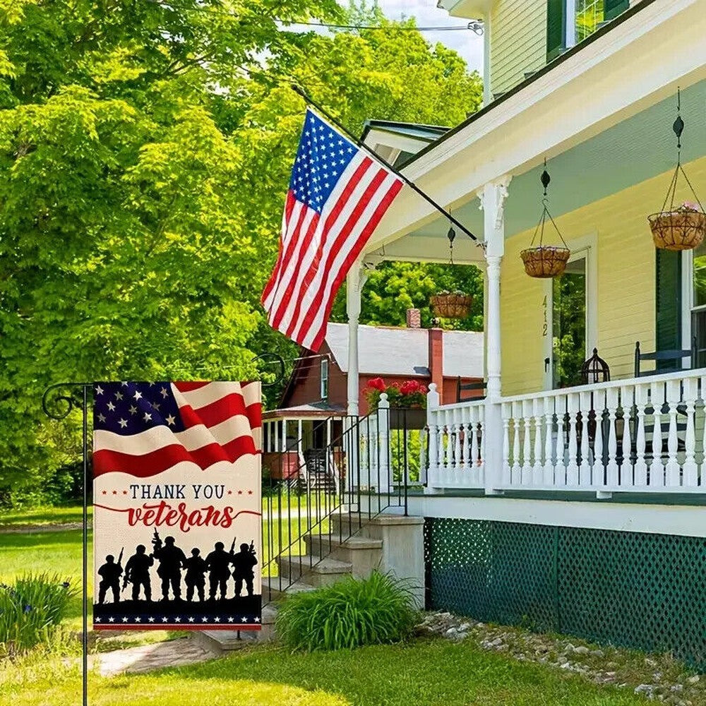 Thank You Veterans Garden Flag Double Sided 12" x 18" NEW! Home & Garden:Yard, Garden & Outdoor Living:Décor:Flags Style Your Walls